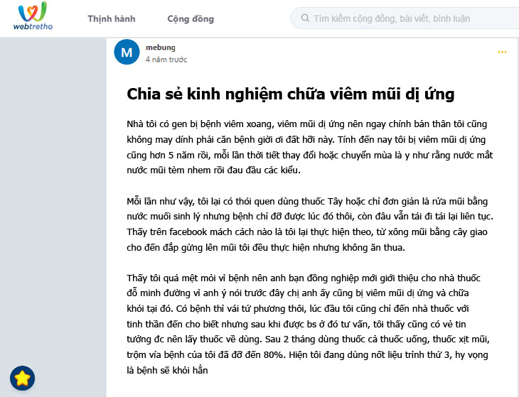 Một số phản hồi của người bệnh về bài thuốc viêm mũi dị ứng, viêm xoang Đỗ Minh