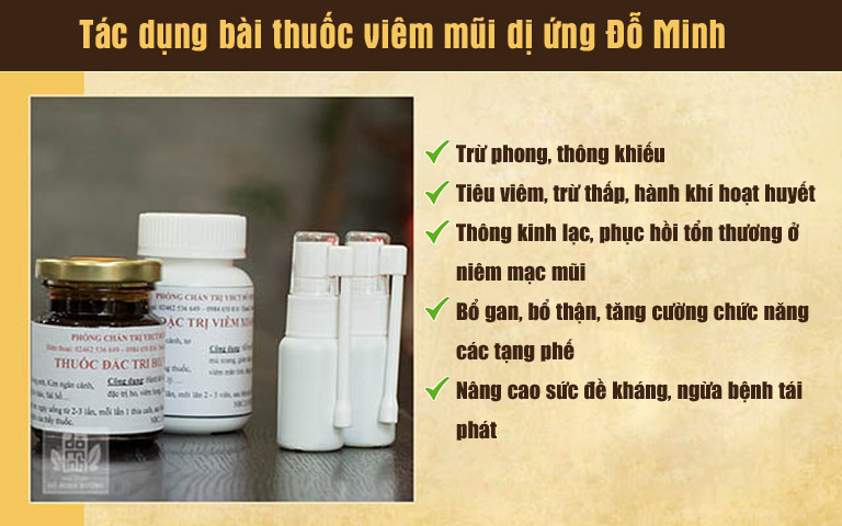 Tác dụng bài thuốc viêm mũi dị ứng Đỗ Minh