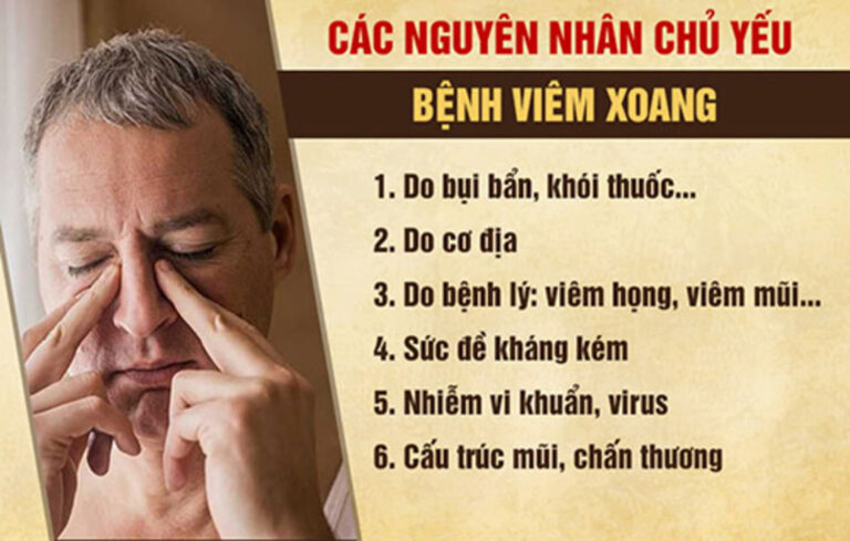 Có nhiều nguyên nhân gây viêm xoang