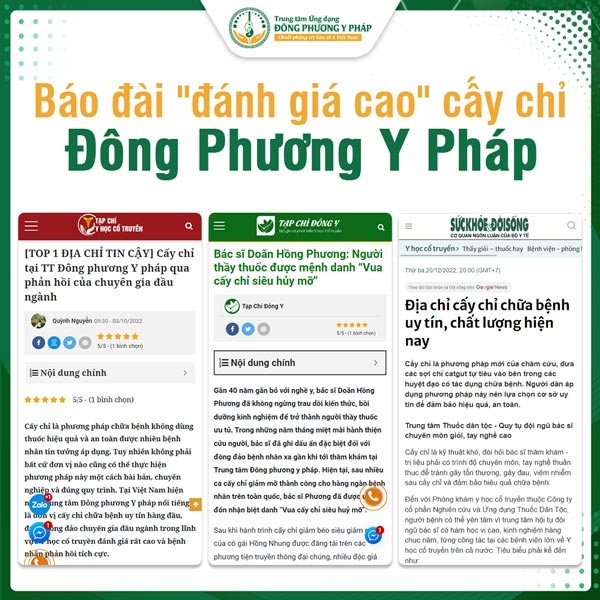 báo chí đánh giá cao cấy chỉ đông phương y pháp