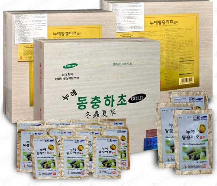 Nước đông trùng hạ thảo hộp gỗ trắng BIO 60 gói Hàn Quốc